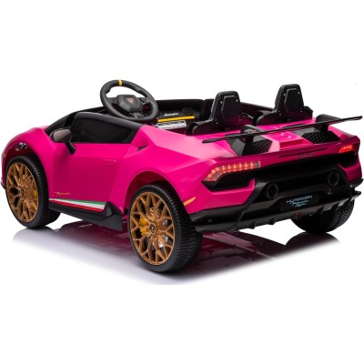 Auto Elettrica Macchina per Bambini 24V Lamborghini Huracan Spyder 2 Posti con Sedile in Pelle e Ruote in Gomma