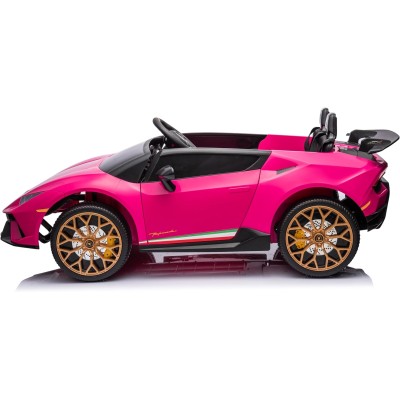 Auto Elettrica Macchina per Bambini 24V Lamborghini Huracan Spyder 2 Posti con Sedile in Pelle e Ruote in Gomma