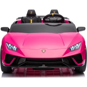 Auto Elettrica Macchina per Bambini 24V Lamborghini Huracan Spyder 2 Posti con Sedile in Pelle e Ruote in Gomma