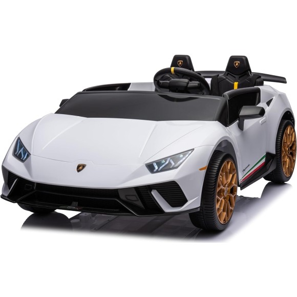 Auto Elettrica Macchina per Bambini 24V Lamborghini Huracan Spyder 2 Posti con Sedile in Pelle e Ruote in Gomma