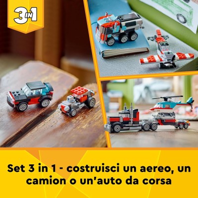 LEGO Creator 31146 Autocarro con Elicottero Camion Giocattolo Ricostruibile  in Aereo e Cisterna o in Auto