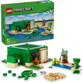 LEGO Minecraft 21254 Beach House della Tartaruga Modellino di Casa con Personaggi Animali e Accessori