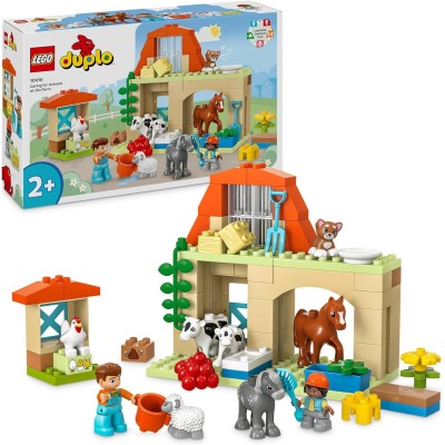 LEGO DUPLO 10416 Cura degli Animali di Fattoria con Figure di Cavalli, Mucche e Galline