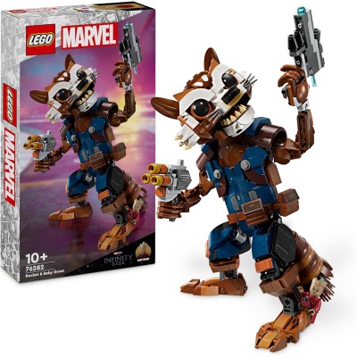LEGO Marvel 76282 Rocket e Baby Groot Action Figure Snodabile e Minifigure