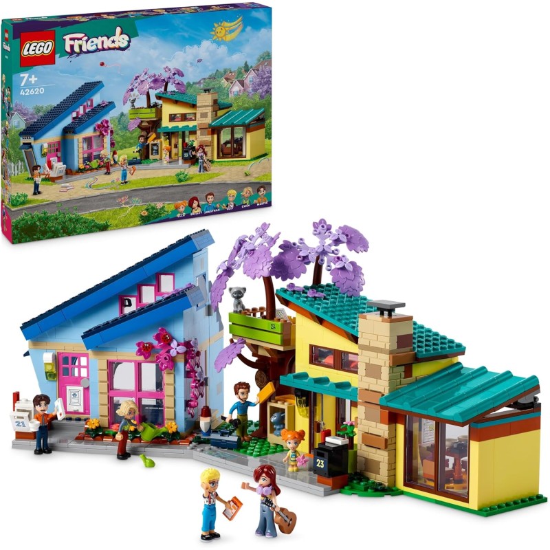 LEGO Friends 42620 Le Case di Olly e Paisley con 2 Casa sull'Albero 5 Mini  Bamboline 1 Micro-Doll e 2 Animali Domestici