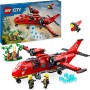 LEGO City 60413 Aereo Antincendio Aeroplano con Portellone Apribile Lancia Acqua 3 Minifigure Pompieri e Jetpack