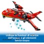 LEGO City 60413 Aereo Antincendio Aeroplano con Portellone Apribile Lancia Acqua 3 Minifigure Pompieri e Jetpack