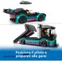 LEGO City 60406 Auto da Corsa e Trasportatore Veicolo con Rampa Funzionante Minifigure del Pilota e del Camionista