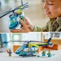 LEGO City 60405 Elicottero di Soccorso di Emergenza con Rotori Stiva Verricello Funzionante e Minifigure