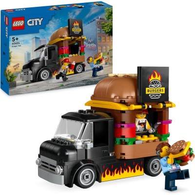 LEGO City 60404 Furgone degli Hamburger Camion Food Truck con Accessori e 2 Minifigure