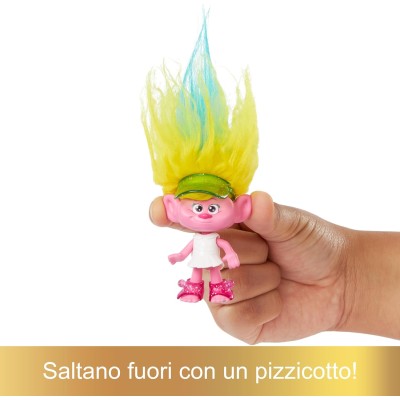 Mattel HNF11 Trolls 3 Hair Pops Viva dai capelli gialli con vestiti rimovibili e accessori a sorpresa