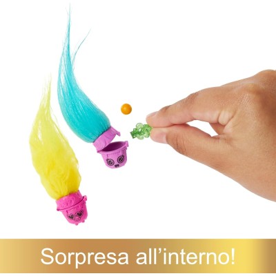 Mattel HNF11 Trolls 3 Hair Pops Viva dai capelli gialli con vestiti rimovibili e accessori a sorpresa