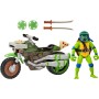 Giochi Preziosi TU803100 Tartarughe Ninja 2023 Caos Mutante Moto con Funzione Combattimento E Personaggio Incluso