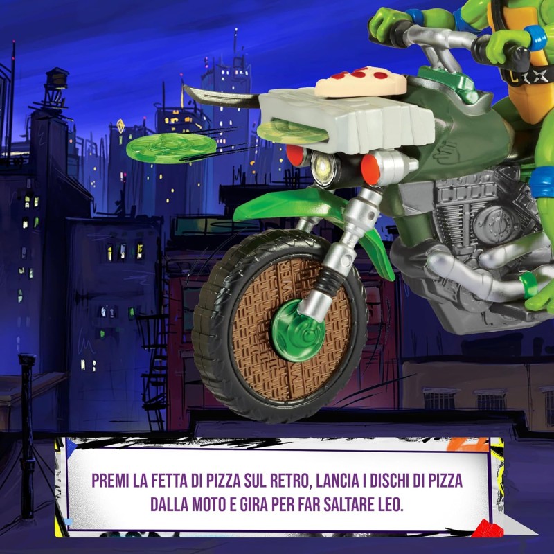 Giochi Preziosi Teenage Mutant Ninja Turtles Moto Con Funzione  Combattimento E Personaggio Incluso Tartarughe Ninja