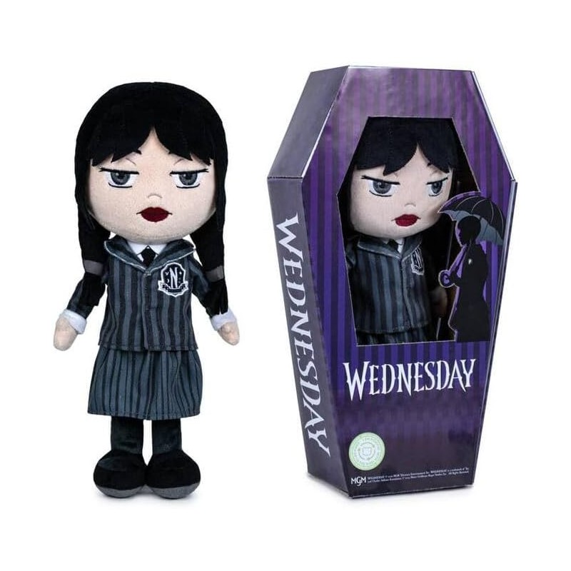 Peluche Mercoledi Addams con Uniforme 32cm - Mercoledì (Wednesday) - Alta  Qualità