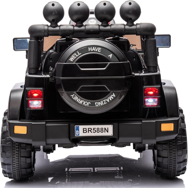 Macchina Elettrica per Bambini Nera Toyota Cruiser Auto a Batteria 12 V