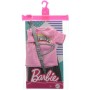 Mattel GRC74 Barbie Ken Fashion Look con pantalone a righe, maglietta Pink Paradise e cintura alla moda