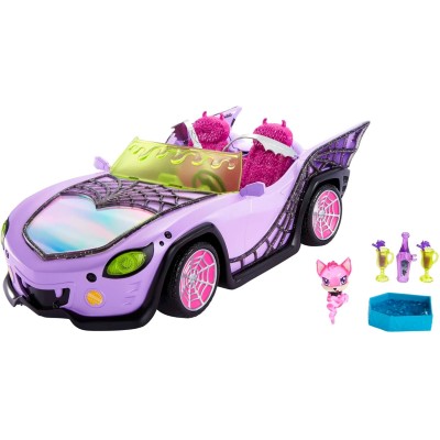 Mattel HHK63 Monster High Mostromobile macchina con animale accessorio e ghiacciaia portatile