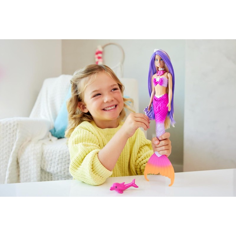 Mattel HRP97 Barbie Malibu Sirena con capelli rosa e