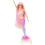 Mattel HRP97 Barbie Malibu Sirena con capelli rosa e accesori e cucciolo di delfino