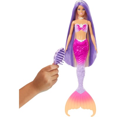 Mattel HRP97 Barbie Malibu Sirena con capelli rosa e accesori e cucciolo di  delfino