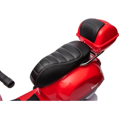 Moto Elettrica Scooter Per Bambini VESPA GTS SUPER 12V con Bauletto MP3 Luci a Led Sedile in Pelle Full Optional