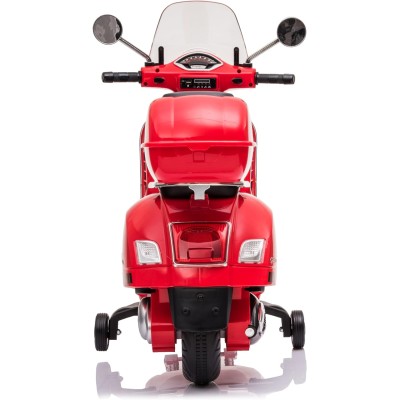 Moto Elettrica Scooter Per Bambini VESPA GTS SUPER 12V con Bauletto MP3 Luci a Led Sedile in Pelle Full Optional