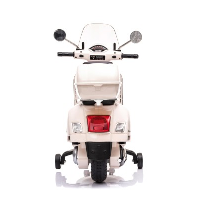 Moto Elettrica Scooter Per Bambini VESPA GTS SUPER 12V con Bauletto MP3 Luci a Led Sedile in Pelle Full Optional