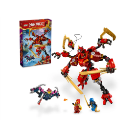 Lego Ninjago 71812 Climber Mech ninja di Kai con 4 minifigure provviste di armi da battaglia e veicolo aliante