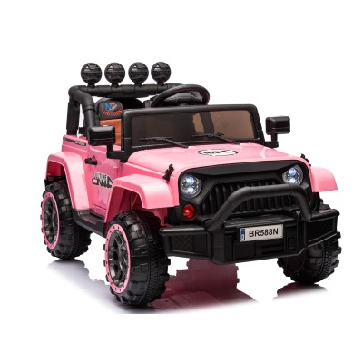 Auto Elettrica Macchina per Bambini Fuoristrada Off-Road con Sedile in Pelle e Telecomando 12V Full Optional