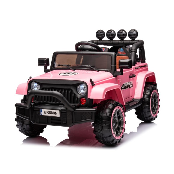 Auto Elettrica Macchina per Bambini Fuoristrada Off-Road con Sedile in Pelle e Telecomando 12V Full Optional