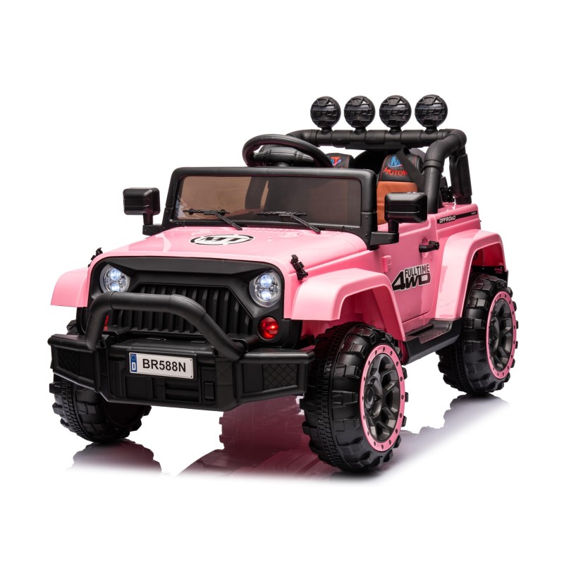 Auto Elettrica Macchina per Bambini Fuoristrada Off-Road con Sedile in Pelle e Telecomando 12V Full Optional