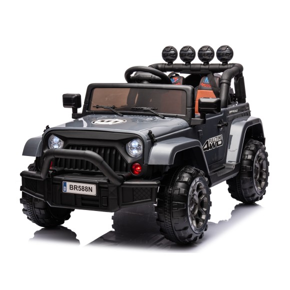 Auto Elettrica Macchina per Bambini Fuoristrada Off-Road con Sedile in Pelle e Telecomando 12V Full Optional