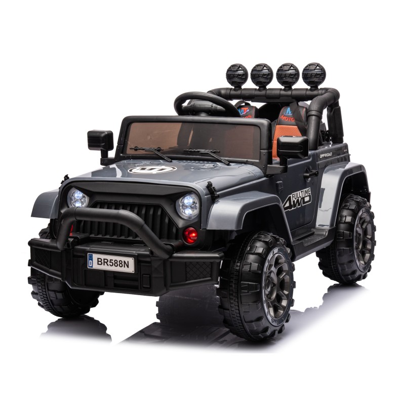 Auto Elettrica Macchina per Bambini Fuoristrada Off-Road con Sedile in Pelle e Telecomando 12V Full Optional