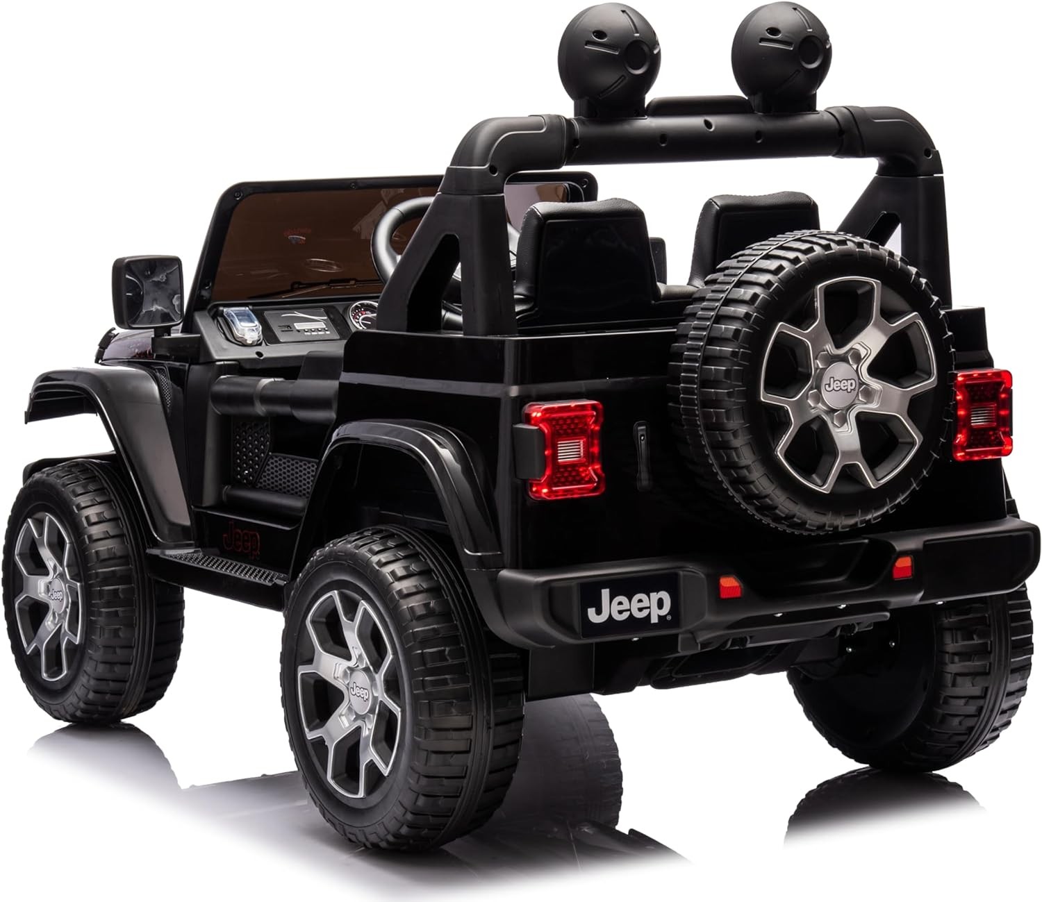 Auto Elettrica per Bambini 2 Posti Jeep Wrangler 12V Ruote in Gomma - Foto 16 di 50