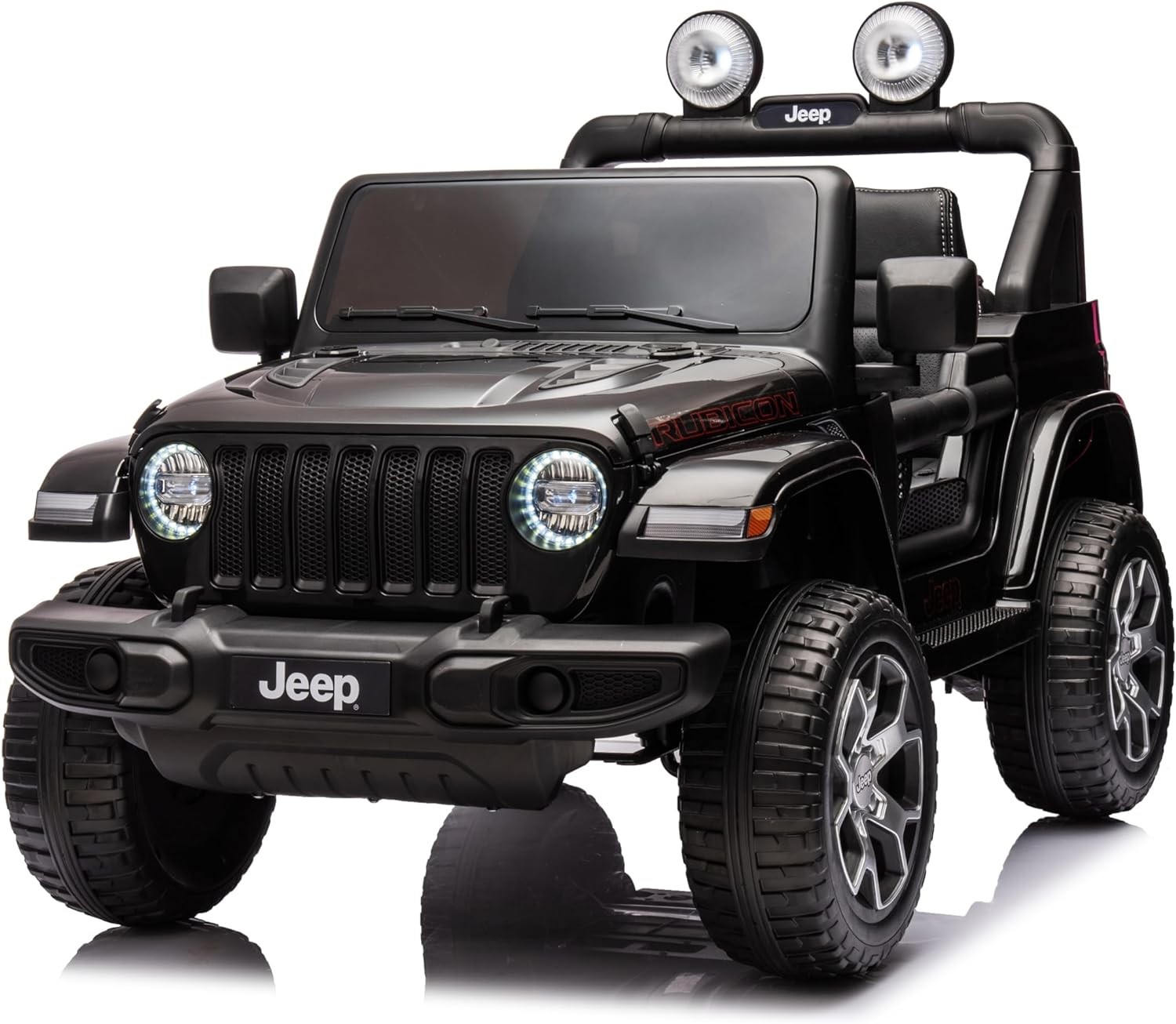 Auto Elettrica per Bambini 2 Posti Jeep Wrangler 12V Ruote in Gomma - Foto 13 di 50