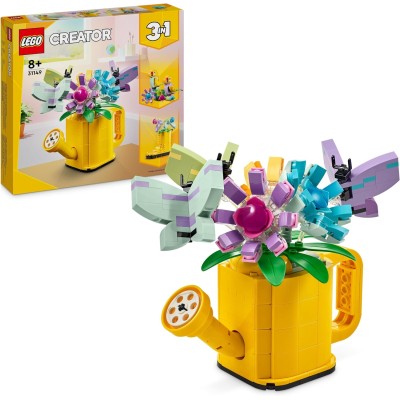 LEGO Creator 31149 Innaffiatoio con Fiori Finti Trasformabile in Stivale Giallo o in 2 Uccelli con Trespolo