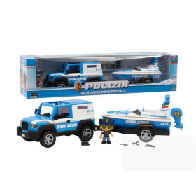 Giochi Preziosi PL103000 Polizia Unità Operazione Speciale Jeep con Barca