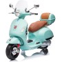 Moto Elettrica Scooter Per Bambini VESPA GTS SUPER 12V con Bauletto MP3 Luci a Led Sedile in Pelle Full Optional