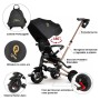 Triciclo Passeggino QPlay Evolutivo Nova con Sedile Girevole e reclinabile 6 in 1 Richiudibile Luxury Edition