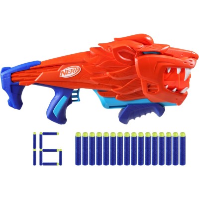 Hasbro F8646 Nerf Junior Wild Lionfury blaster facile da usare 16 dardi Nerf Elite