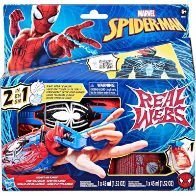 Hasbro F8734 Marvel Spider-Man Real Webs Blaster di ragnatele Blaster 2in1