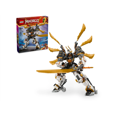 Lego Ninjago 71821 Mech drago titanio di Cole robot snodabile con minifigure e spade Katana dorate