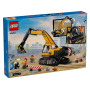 Lego City 60420 Escavatore da cantiere giallo Veicolo da Cantiere con Funzioni Reali e 3 Minifigure