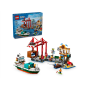 Lego City 60422 Porto e nave merci con Gru Portuale Funzionante Moto d'Acqua e 8 Minifigure