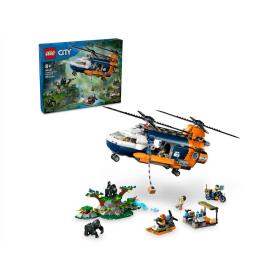 Lego City 60437 Elicottero dell’Esploratore della giungla con 5 minifigure e tanti accessori