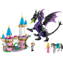 Lego Disney 43240 Malefica Drago Castello con Torre e 2 Minifigure tra cui Aurora e Principe Filippo