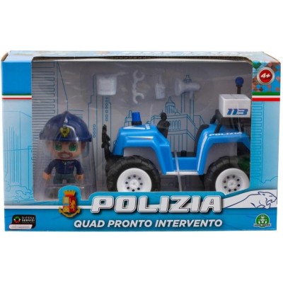 Giochi Preziosi PL105000 Quad della Polizia con Livrea figura articolata da 7cm in Divisa e Accessori