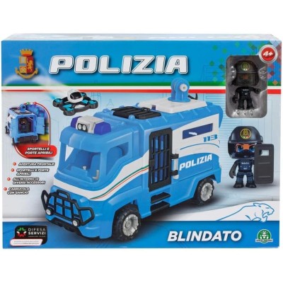 Giochi Preziosi PL104000 Polizia Blindato con minifigura alta 7cm