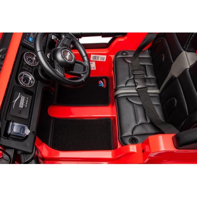 Auto Elettrica Macchina per Bambini 2 Posti Jeep Wrangler Rubicon 12V Fuoristrada con Ruote in Gomma Sedile in Pelle Telecomando